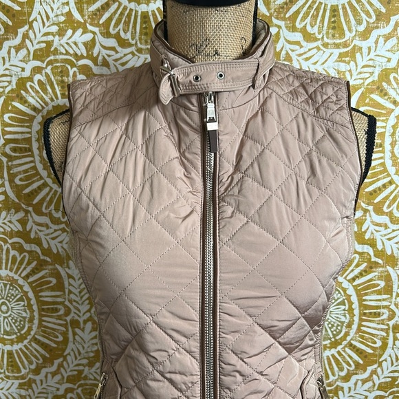 Zara Woman Quilted Full Zip High Neck Vest in Beige Tan SOLD OUT Size S - Picture 5 of 11